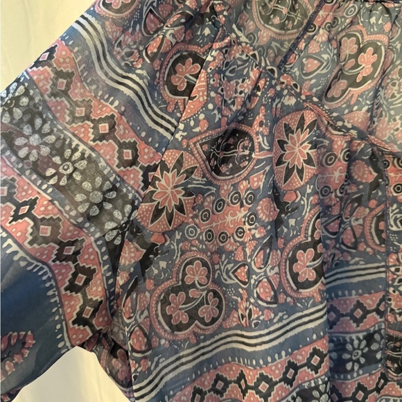 American Eagle Outfitters Boho sheer Patterned Blouse - Picture 4 of 7